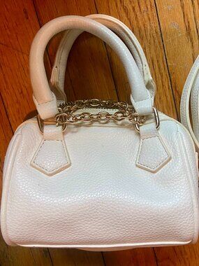 White Mini Purse with Attachable Cross-Body Strap